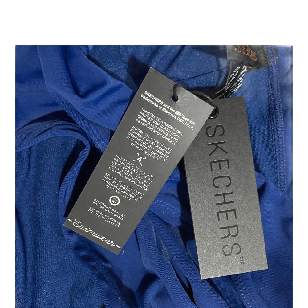 NWT Sketchers 2pc Swimsuit Womens Large Bandeau Racerback Bikini Top Swim Shorts - Picture 4 of 12